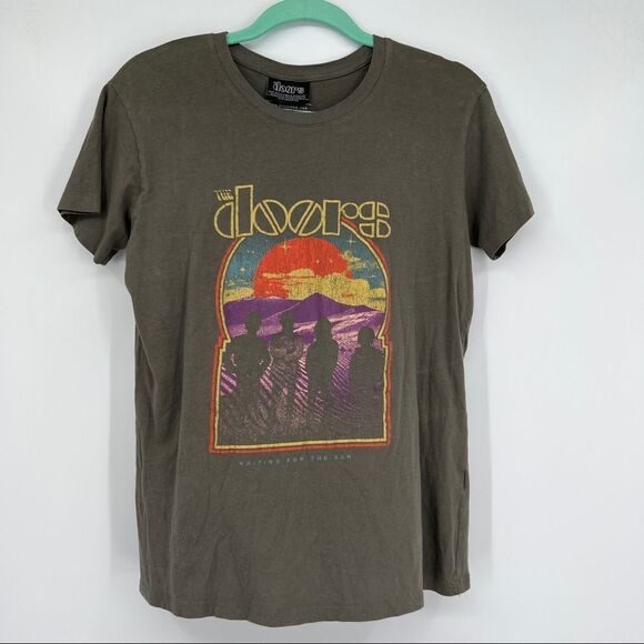 The Doors Women's T-Shirt Waiting For The Sun Jim Morrison Official Gray - Picture 1 of 7